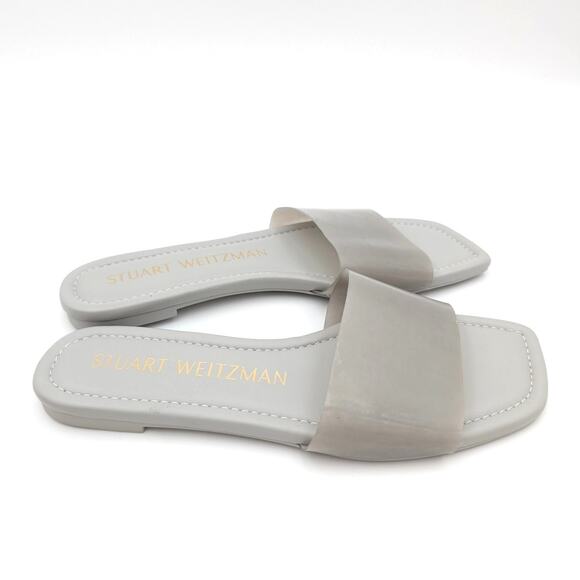 Stuart Weitzman Summer Flat Sandals Slip-On Women's Gray Size US7.5B EU38 - Picture 3 of 12